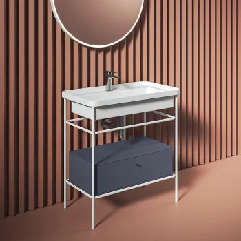 Металлическая консоль Artceram Fuori Scala 77х42.5х83, напольная, с ящиком, белый матовый ACM040 57