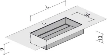 Раковина Brenta Prime 90х34 см из керамогранита встраиваемая снизу (интегрированная) PRM031.90