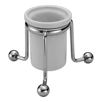 Стакан настольный керамический Cisal Arcana белый/хром AR09047021