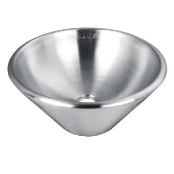 Стильный умывальник Nofer из нержавеющей стали с отверстием от перелива 13060.S