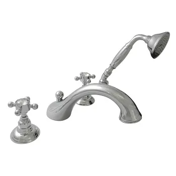 Смеситель на борт ванны с душем Nicolazzi Half Dome Crystal на 4 отверствия, излив: 200 мм, хром 1404CR93