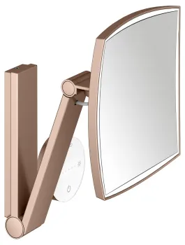 Косметическое зеркало с подсветкой Keuco Ilook_move 20 17613299002 увеличение х5, красное золото шлифованный