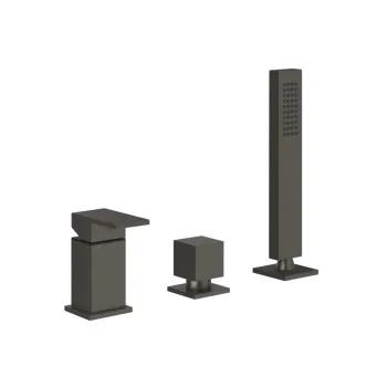 Смеситель для ванны Gessi Rettangolo 20043.707 Black Metal Brushed PVD