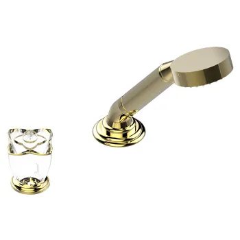 Смеситель на борт ванны THG Petale De Cristal Clair Lisere Dore U6E-F01-6532/60A полированное золото