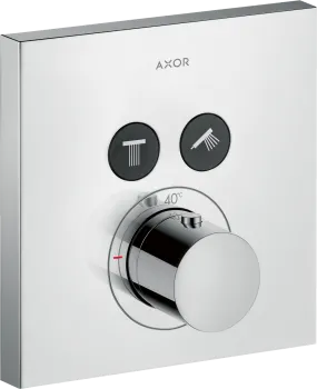 Axor ShowerSelect Термостатический смеситель с двумя запорными клапанами, квадратный, внешняя часть,