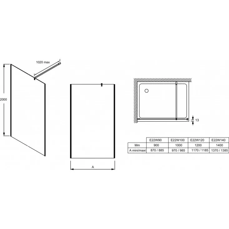 Горизонтальная штанга Jacob Delafon Contra E22BW90-BL черный
