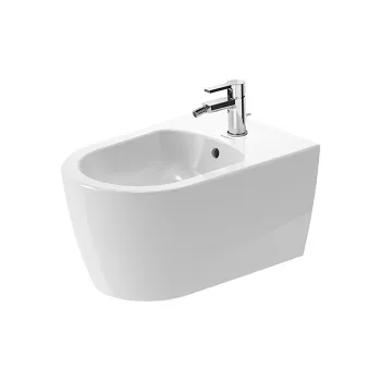 Duravit Me by Starck Биде подвесное 570х370 мм,  с 1 отв. под смеситель, с креплением, с покрытием WonderGliss, цвет белый