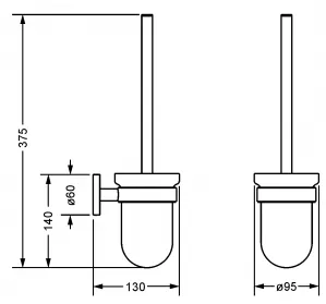 Ершик туалетный Jorger Exal 632.00.000.096 матовое стекло/nerz matt