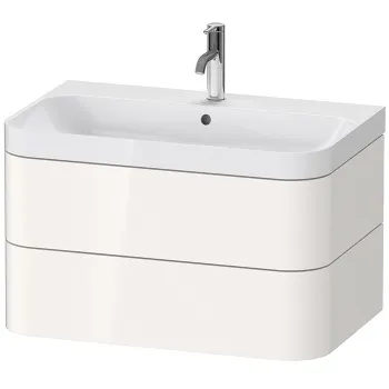 Тумба с раковиной Duravit Happy D 2 Plus 78 HP4347O2222 подвесная Белая глянцевая