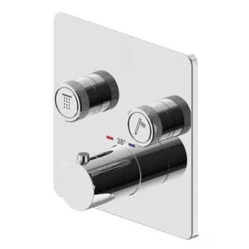 Смеситель для душа Plumberia Selection Psbox 2 вых,для комбин.с PSB003 накладка нерж.сталь 160х160, хром, PSB2902CR