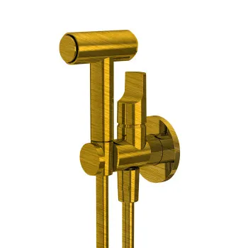 Гигиенический душ Fima Carlo Frattini Collettivit настенный, со шлангом 120, брашированное золото(внешняя часть смесителя ) F2320/4OS