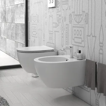 Биде подвесное Globo 4ALL 54х36 см, 1 отв. под смеситель, с системой скрытого крепежа, белый матовый MDS09.BO*1