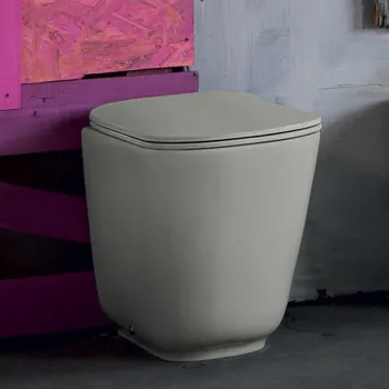 Унитаз напольный Kerasan Tribeca 55 511859 приставной, c креплением WB5N, Grigio matt