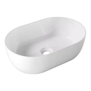 Раковина накладная Alice Unica 55x35хВ17, без отверстия под смеситель, белый глянцевый, 32120101