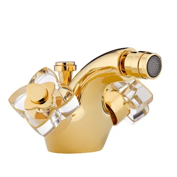 Смеситель для биде THG Petale De Cristal Clair Lisere Dore U6E-F01-3202 полированное золото