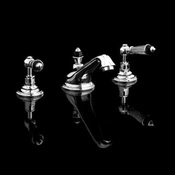 Смеситель для раковины Devon&Devon Black Diamond BLD76CR с декоративными элементами черного, хром