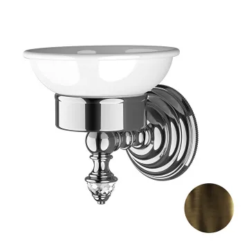 Мыльница подвесная Devon&Devon Diamond белая керамика бронза WHD501BRBI