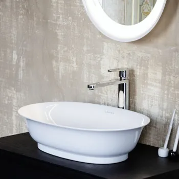 Laufen New Classic Раковина-чаша овальная накладная 550х380х145 мм, без отв под смесит, без перелива, c покрытием LCC, цвет белый