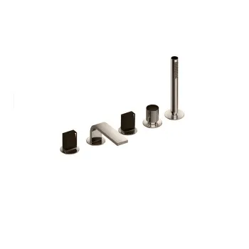 Смеситель на борт ванны Fantini Venezia In 5 отв., с ручн душем, излив 160, Nickel PVD 29 95 N565S