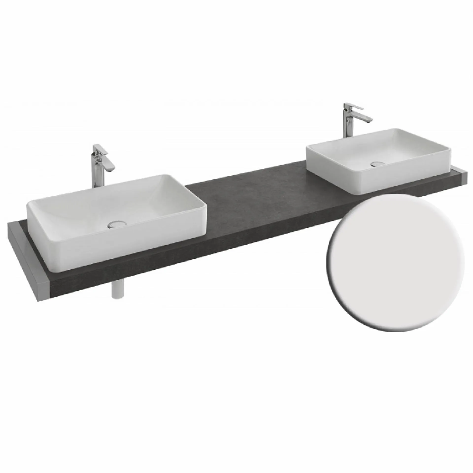 Столешница для раковины Jacob Delafon Parallel EB74-2000-N18 белый блестящий белый