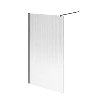 Душевая перегородка CRISTALLO с рифленым стеклом Kerama Marazzi 120х210, матовый черный CT.120.WI.BLK.M