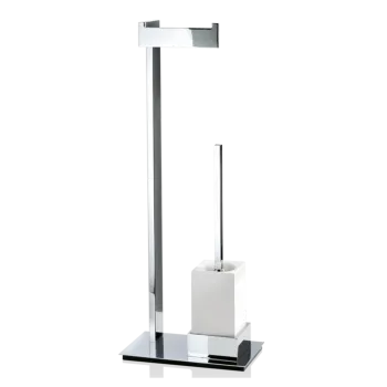 Напольная стойка с ершиком и бумагодержателем Decor Walther Brick SBK фарфор белый, хром 591300