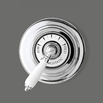 Термостат встраиваемый Devon&Devon с ручкой белой хром HUF94CR