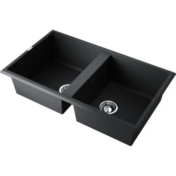 Мойка кухонная Omoikiri Tedori 86-2-BL чёрная 4993924