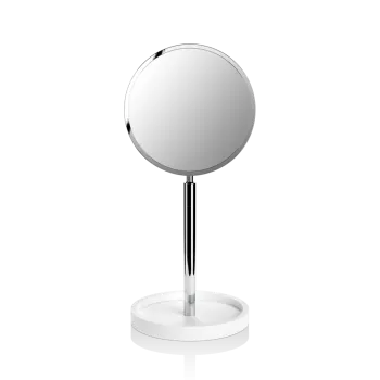 Зеркало косметическое Decor Walther STONE KSA 180x400х16.5 настольное, двухстороннее, увеличение 4х-1х, белый матовый/хром 972454