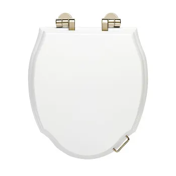 Сиденье для унитаза из мдф Devon&Devon Westminster белый лакированный/петли золото светлое микролифт 3IBSEBIAW (ст.арт. 2IBSEBIAW)