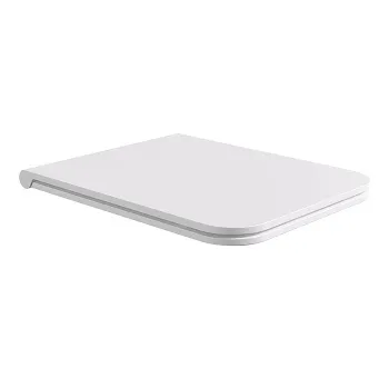 Сиденье с крышкой для унитаза Alice Hide Square, тонкое, с микролифтом, белый матовый, крепления хром, MC3109SQS