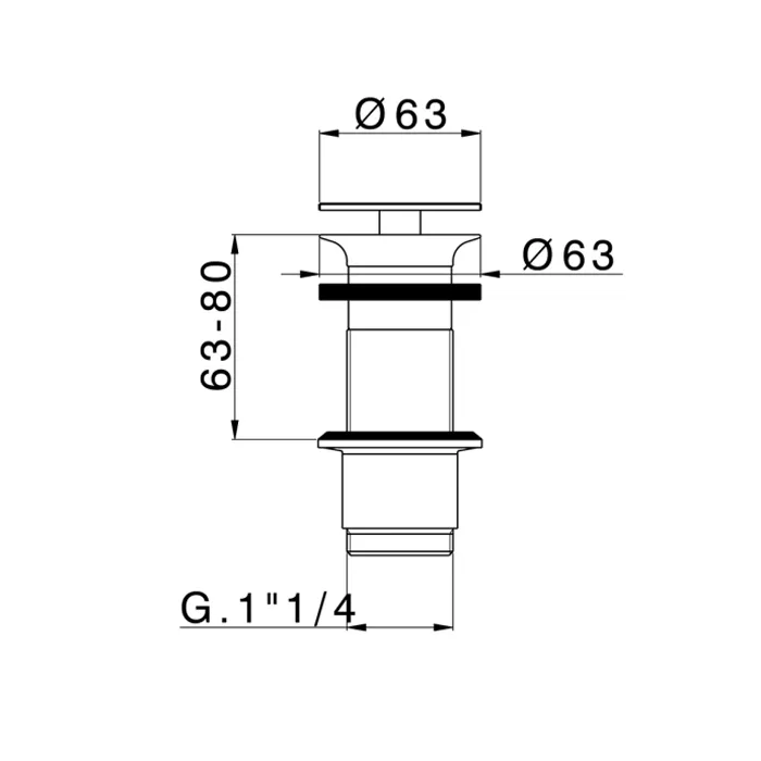Донный клапан Cisal 1 1/4 для раковин без перелива, Brushed Nickel ZA0016132F