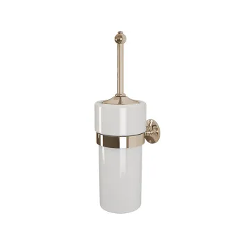 Ерш для унитаза подвесной Devon&Devon Cavendish колба - керамика белая держателя светлое золото WM12