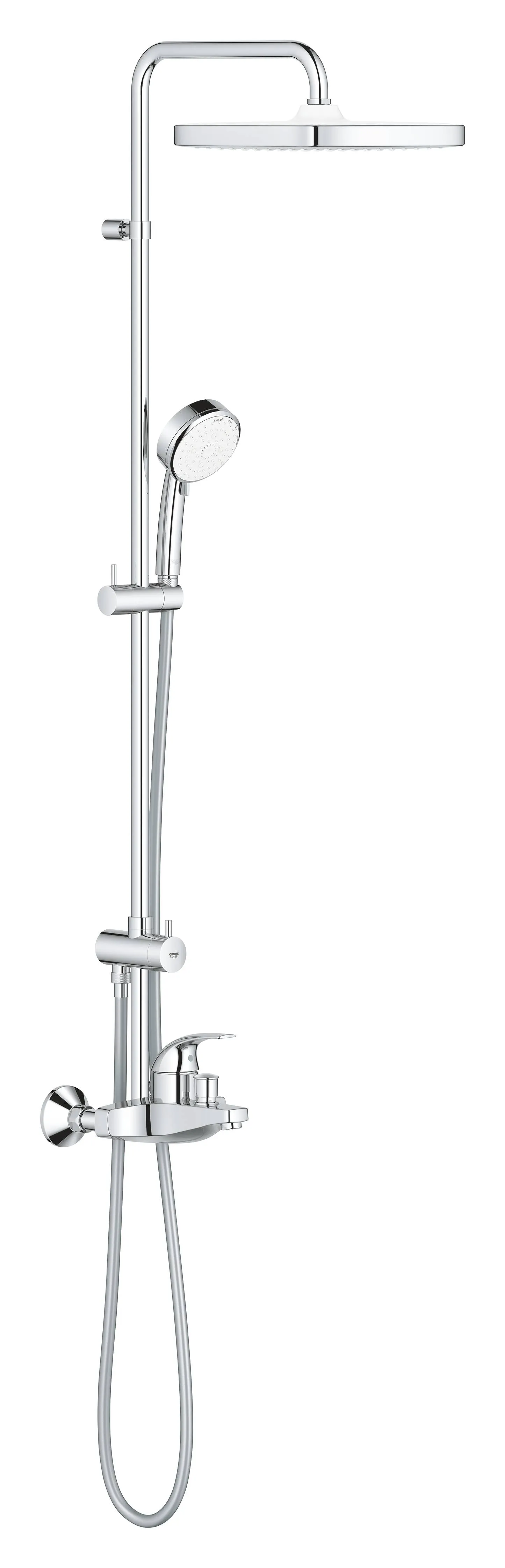Душевая система GROHE Tempesta Cosmopolitan 250 CUBE с однорычажным смесителем для ванны, излив 202 мм, хром 26693000