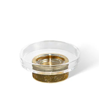 Мыльница настольная Decor Walther Rocks STS прозрачное стекло, с кристаллами Swarovski®, золото 934020