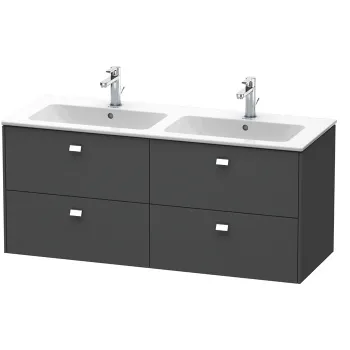 Duravit Brioso Тумба подвесная  под раковину 1290x479х553 мм, с 4 выдвижными ящиками, цвет графит матовый 49 (для 233613)