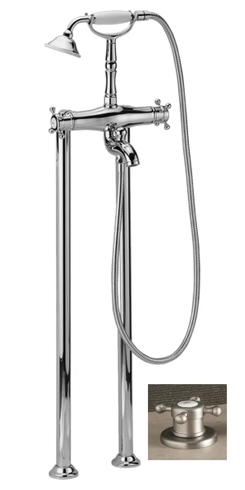 Смеситель для ванны Cisal Victorian VTT390102A никель матовый