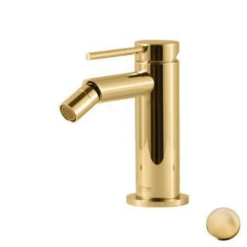 Смеситель для биде Gattoni Circle Two на 1 отверстие, с донным клапаном, satin gold 9150/91SG