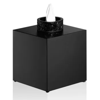 Диспенсер для салфеток Decor Walther Rocks KB 13x13x15.6 с кристаллами Swarovski&reg;, черный матовый 934460