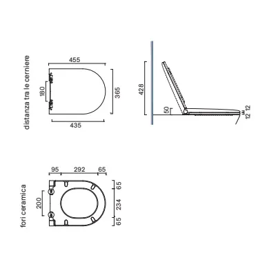 Сиденье для унитаза 45×36 Catalano COMFORT с микролифтом Bianco lucido 0951500001