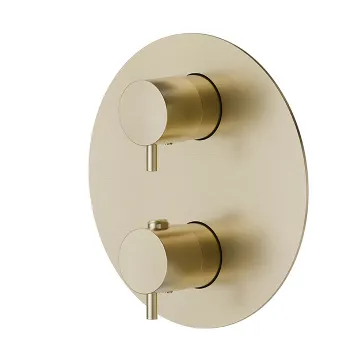 Смеситель для душа термостат Newform X-steel 316 с переключателем до 5 источников, для 31061/31020/27888/27889, PVD Brushed pale gold 69663EX.59.098