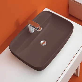 Раковина накладная Kerasan Tribeca 60х43, h 150мм с 1 отверстием под смеситель, Borgogna matt 514075*1 Borgogna matt