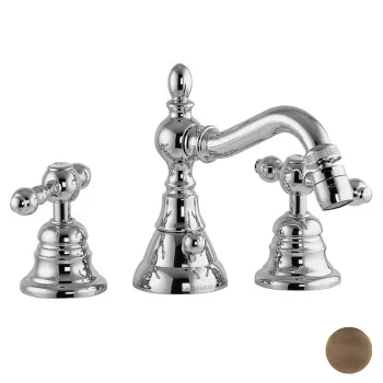 Смеситель для биде Fima Carlo Frattini Epoque на 3 отверстия, с вращающимся изливом, с донным клапаном, бронза F5052BR