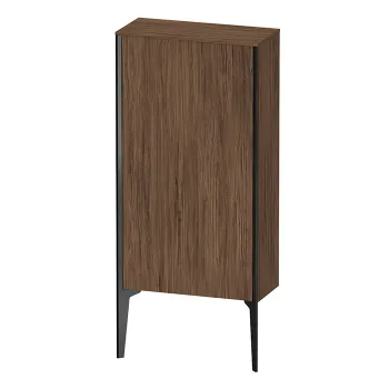 Duravit XViu Шкаф подвесной 890x500x240мм, с 1 дверью, 2 стеклянными полками (петли справа), цвет: walnut dark/черный матовый