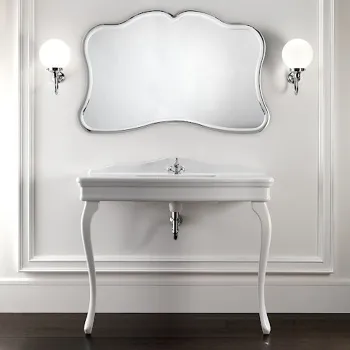 Консоль Devon&Devon Colette 109х57хh85/95 керамич. раковина. c 1отв белый с 2-мя керамическими ножками белый DECOLETTEBI1FGBI