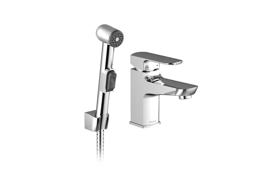 Смеситель для раковины Ravak BM 011.00 X070076 с гигиеническим душем, хром