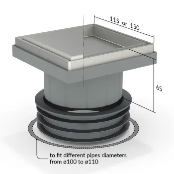 Душевой трап OMP Tea Kalamata Tileable 9977.592.9 11.5 см хром