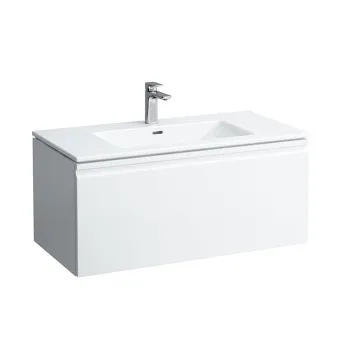 Laufen PRO S комплект: шкафчик с раковиной, 1000х500х460 мм, с раковиной Slim 1000 мм, 1 внутренний ящик, вкл.органайзер для ящика, белый матовый