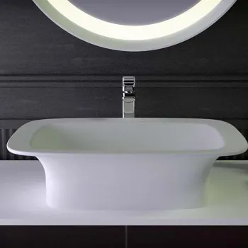 Раковина накладная Knief Glam 60х45х116 без отв под смеситель, белый матовый 0600-083-01