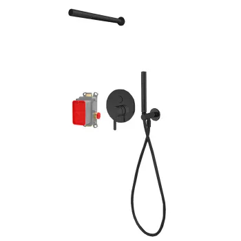 Душевой комплект Fima Carlo Frattini Snap с переключателем на 2 источника, чёрный матовый F3119E2SWT3S6NNS